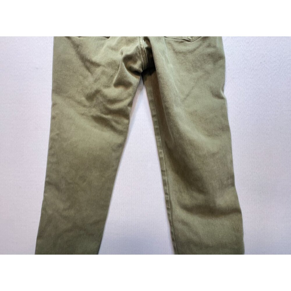 Free People Women's Army Skinny Jeans Denim Size 29 Olive Green Raw Hem Stretch - Picture 11 of 12